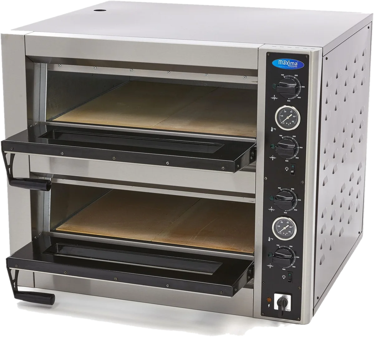 Pizzaofen Deluxe Doppeldeck 2 × 4 × Ø 30 cm, 400 V